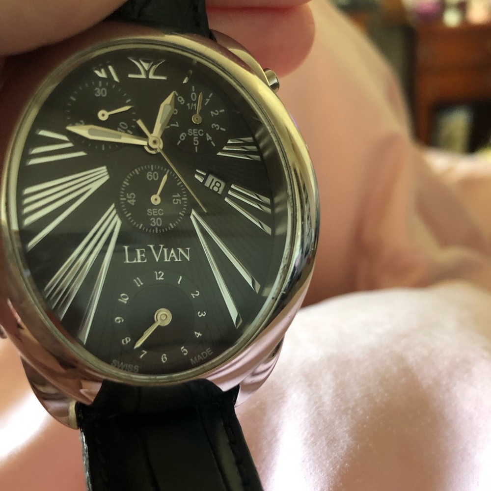 Levian Black and Silver Men’s Watch